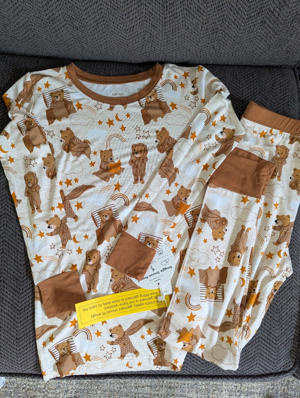 Little Sleepies Beary Sleepy Bamboo Pajamas 9 10 NWT